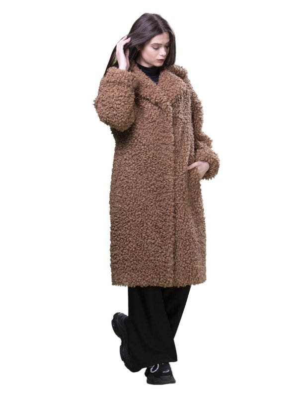 Жіноча еко шуба з штучного хутра та вовни 31-467