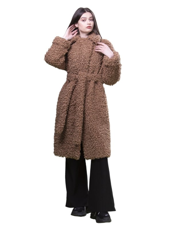 Жіноча еко шуба з штучного хутра та вовни 31-467