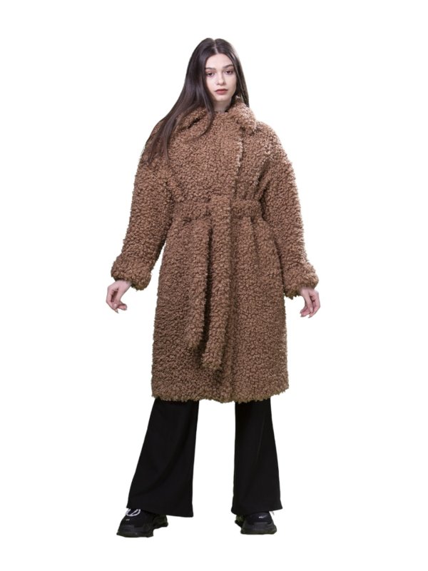 Жіноча еко шуба з штучного хутра та вовни 31-467