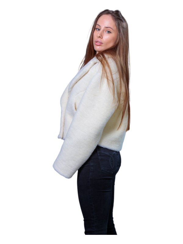 Женская эко шуба из искусственного меха и шерсти 31-524