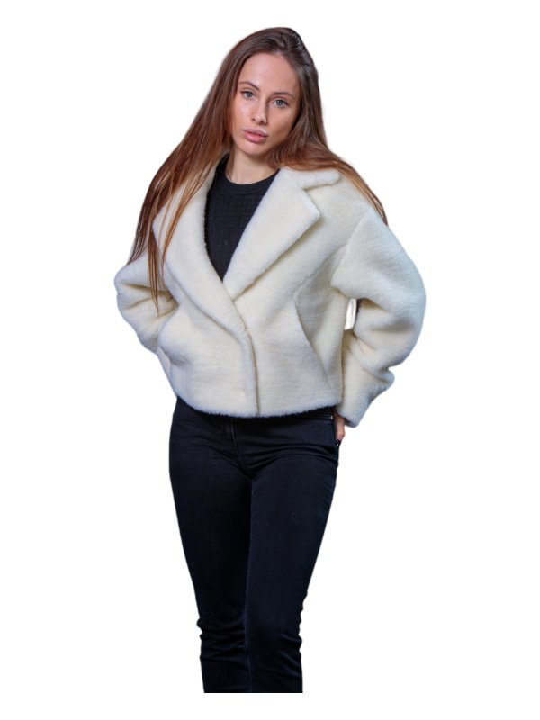 Женская эко шуба из искусственного меха и шерсти 31-524