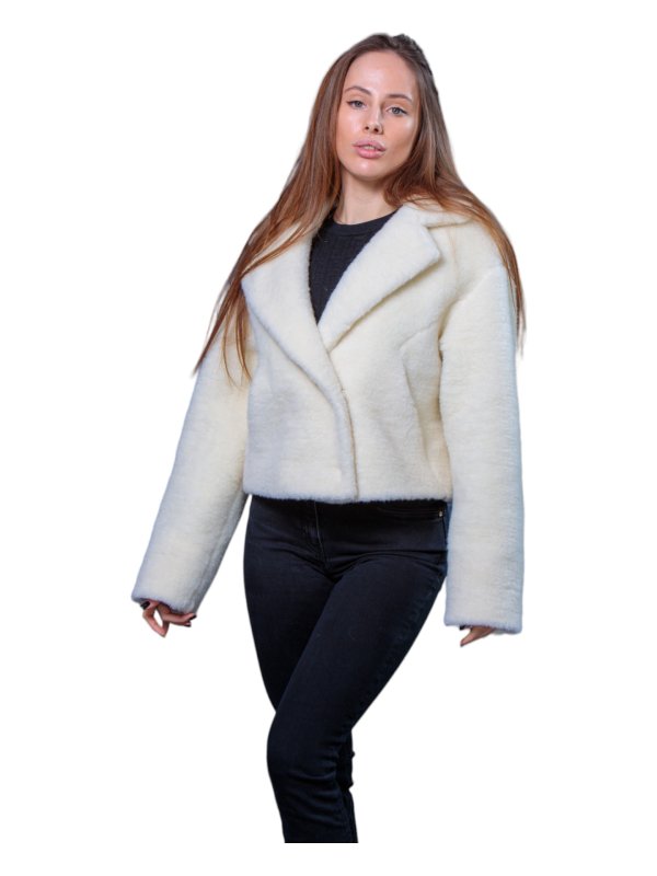 Женская эко шуба из искусственного меха и шерсти 31-524