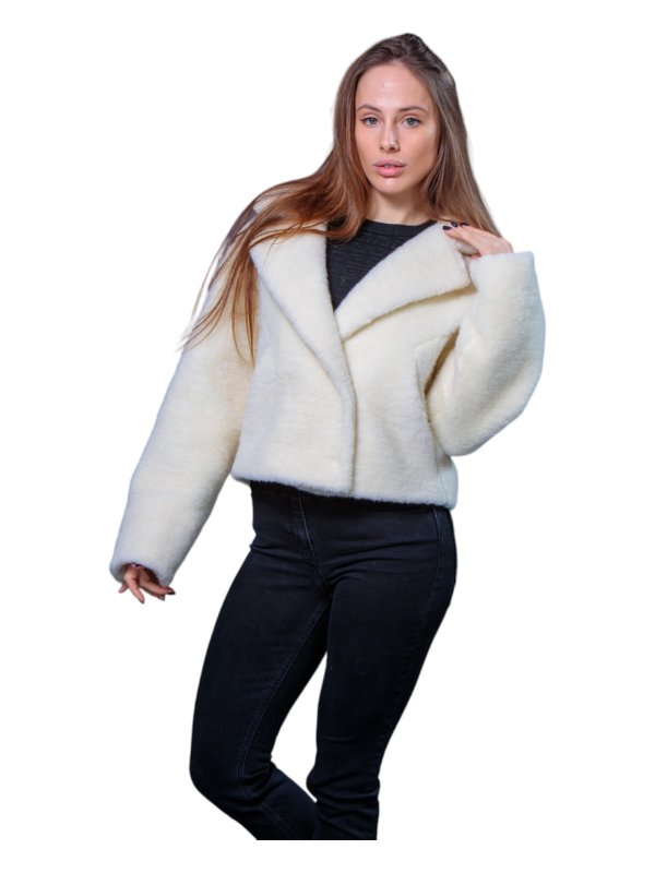 Женская эко шуба из искусственного меха и шерсти 31-524