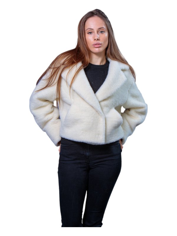 Женская эко шуба из искусственного меха и шерсти 31-524