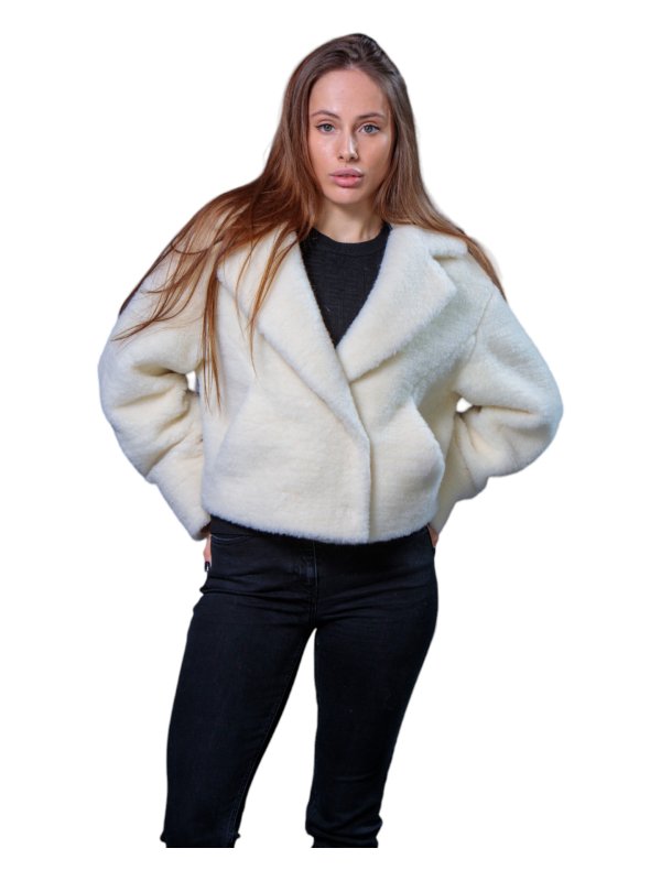 Женская эко шуба из искусственного меха и шерсти 31-524