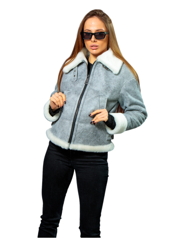 Жіноча дублянка з натуральної овчини 8-10096