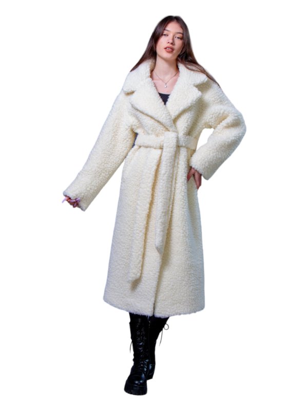 Женская эко шуба из искусственного меха и шерсти 31-535