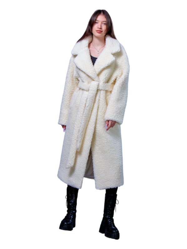 Женская эко шуба из искусственного меха и шерсти 31-535