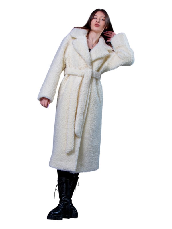 Женская эко шуба из искусственного меха и шерсти 31-535