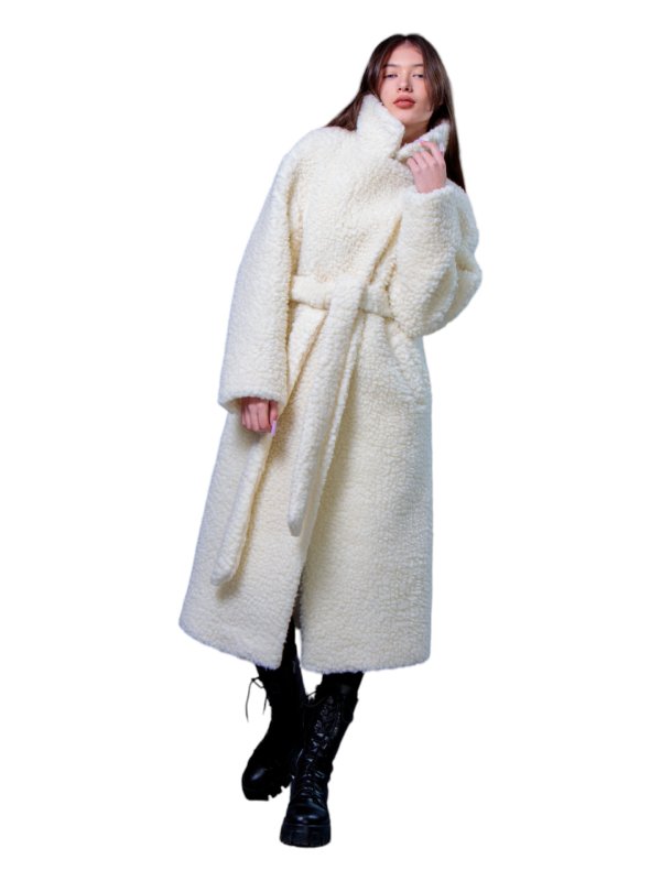 Женская эко шуба из искусственного меха и шерсти 31-535