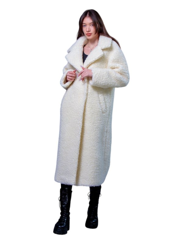 Женская эко шуба из искусственного меха и шерсти 31-535