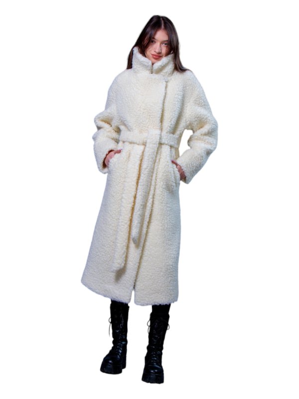 Женская эко шуба из искусственного меха и шерсти 31-535