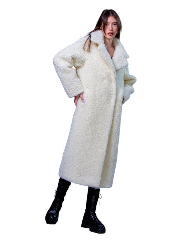 Женская эко шуба из искусственного меха и шерсти 31-535