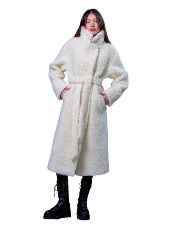 Женская эко шуба из искусственного меха и шерсти 31-535