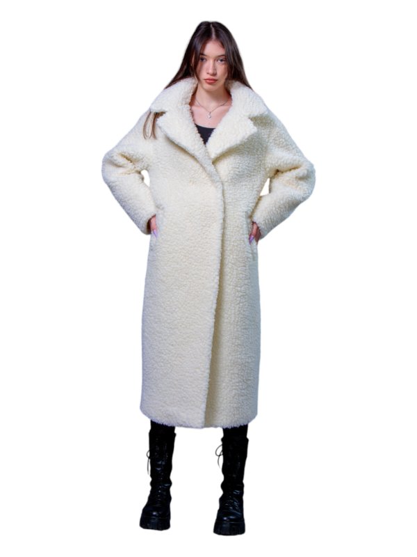 Женская эко шуба из искусственного меха и шерсти 31-535