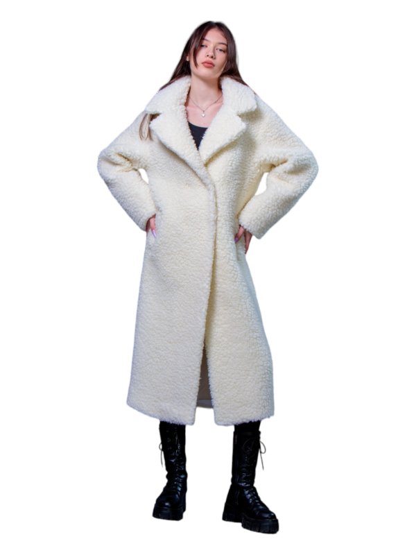Женская эко шуба из искусственного меха и шерсти 31-535