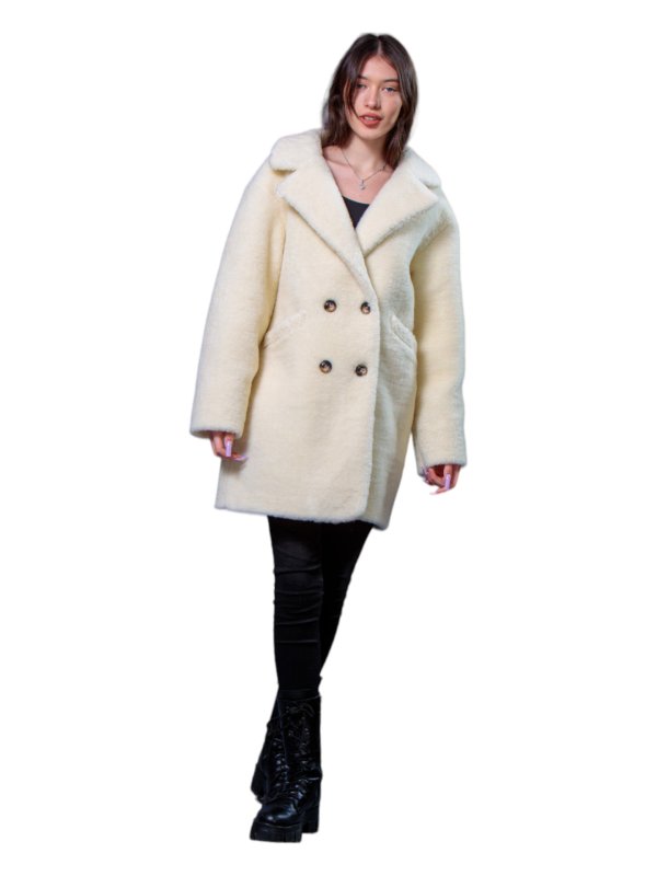 Жіноча еко шуба з штучного хутра та вовни 31-529