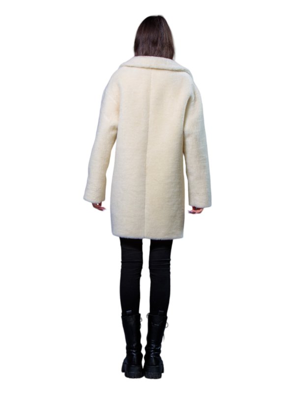 Жіноча еко шуба з штучного хутра та вовни 31-529