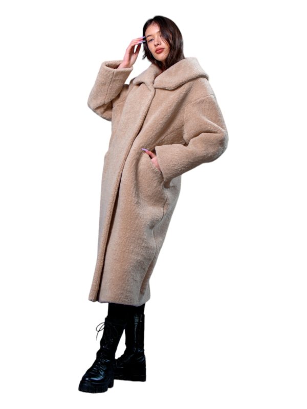 Женская эко шуба из искусственного меха и шерсти 31-522