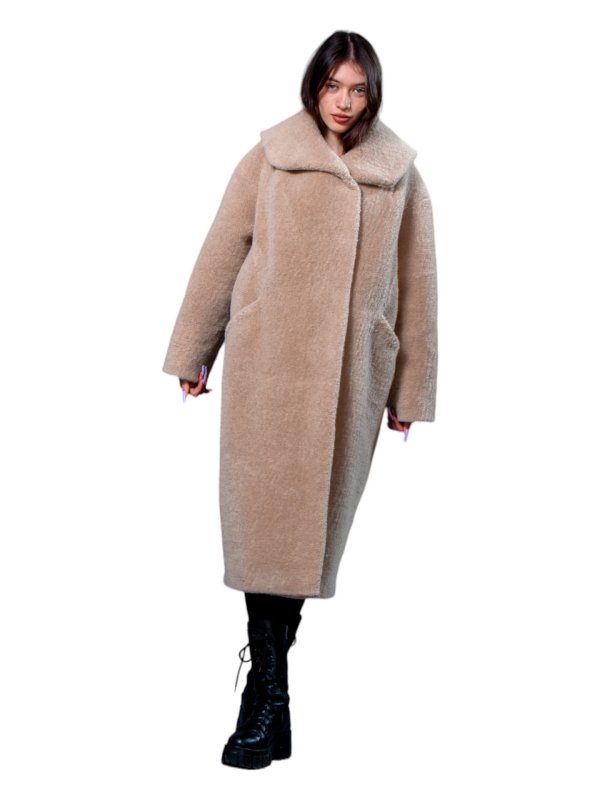 Женская эко шуба из искусственного меха и шерсти 31-522