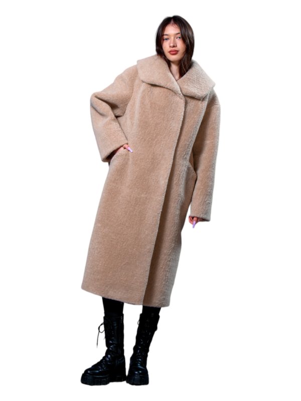 Женская эко шуба из искусственного меха и шерсти 31-522