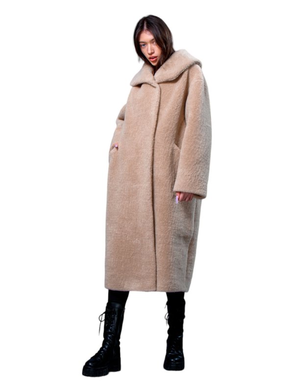 Женская эко шуба из искусственного меха и шерсти 31-522