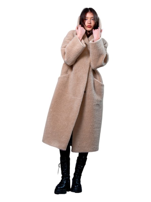 Женская эко шуба из искусственного меха и шерсти 31-522