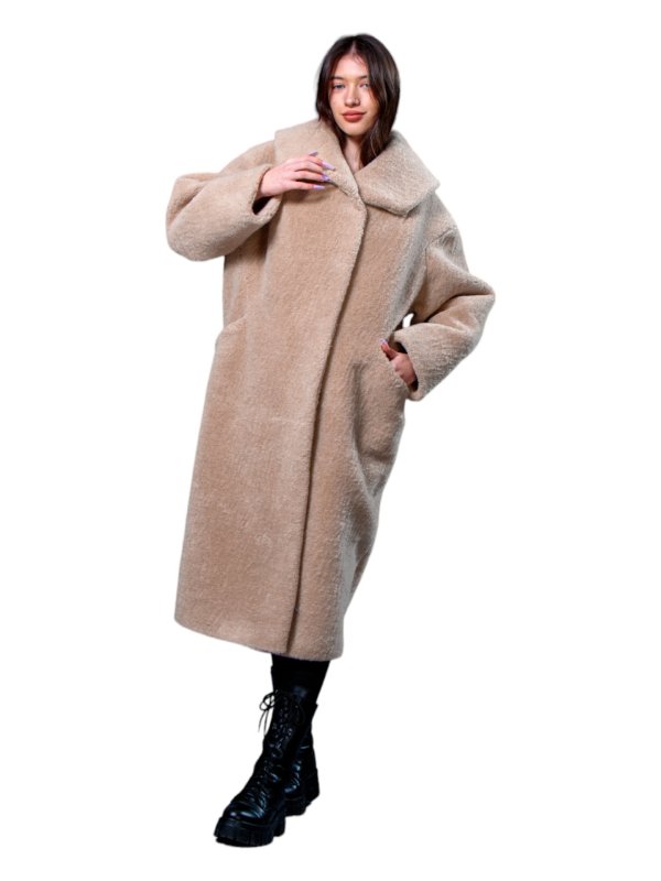 Женская эко шуба из искусственного меха и шерсти 31-522