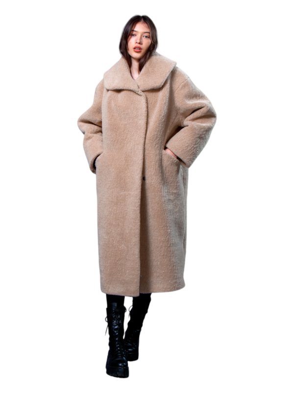 Женская эко шуба из искусственного меха и шерсти 31-522