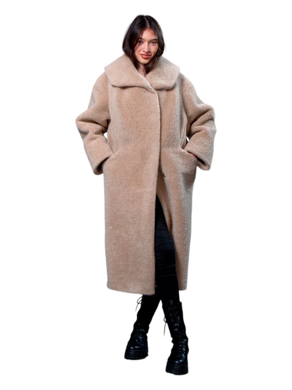 Женская эко шуба из искусственного меха и шерсти 31-522