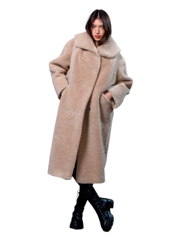 Женская эко шуба из искусственного меха и шерсти 31-522