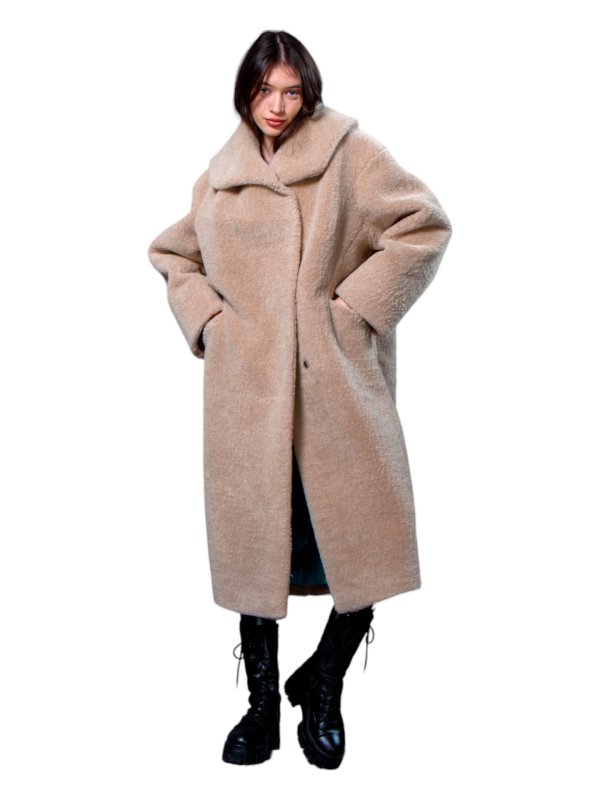 Женская эко шуба из искусственного меха и шерсти 31-522