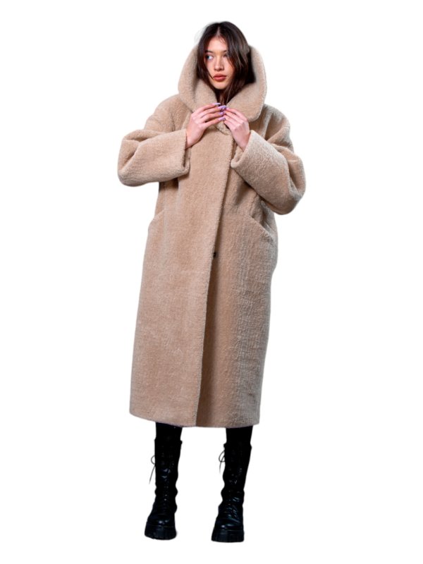 Женская эко шуба из искусственного меха и шерсти 31-522