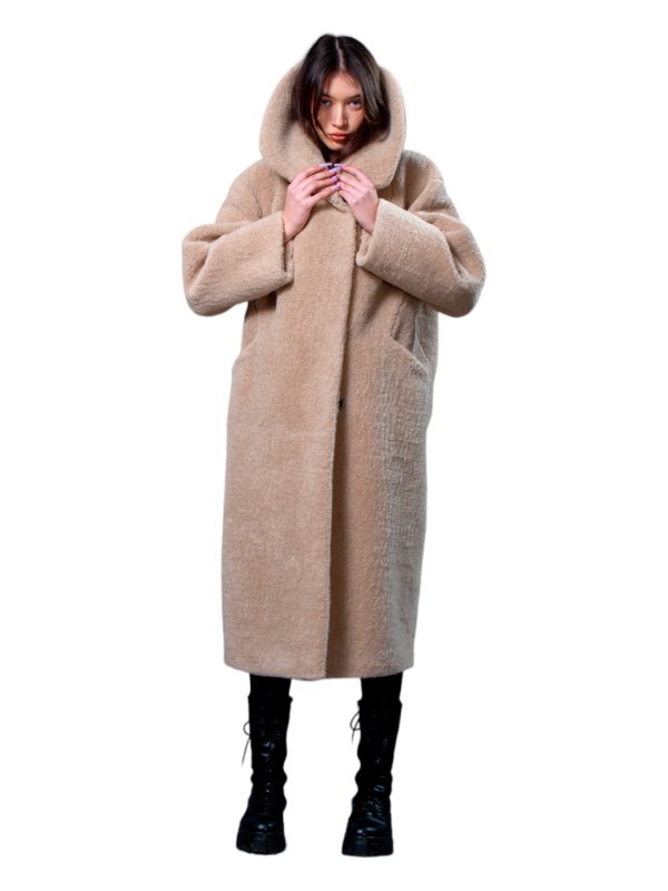 Женская эко шуба из искусственного меха и шерсти 31-522