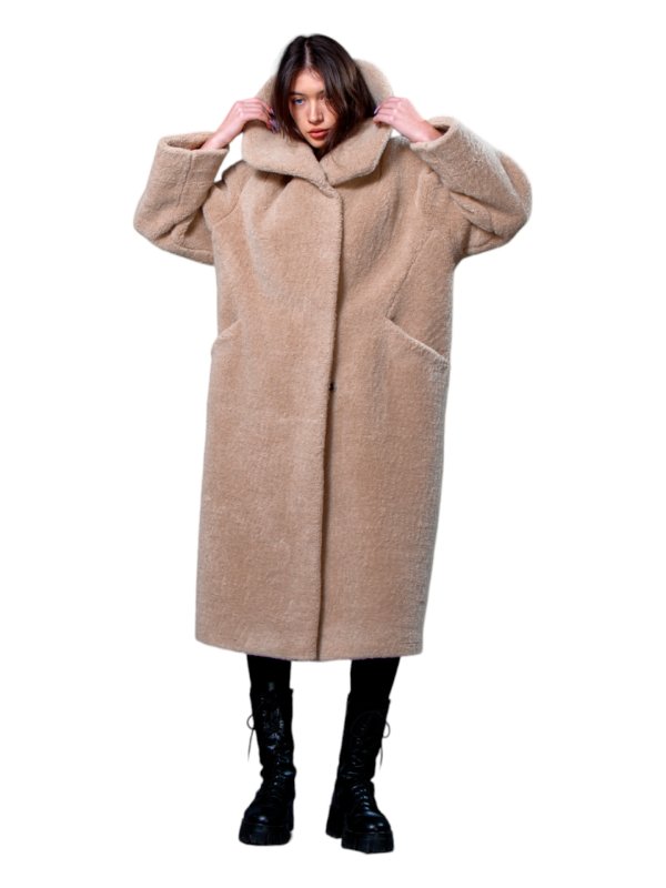 Женская эко шуба из искусственного меха и шерсти 31-522