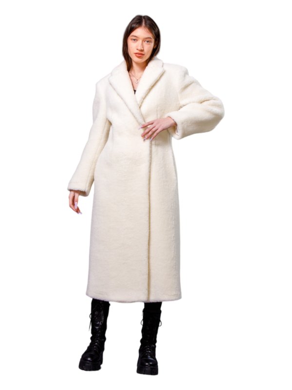 Жіноча еко шуба з штучного хутра та вовни 31-538