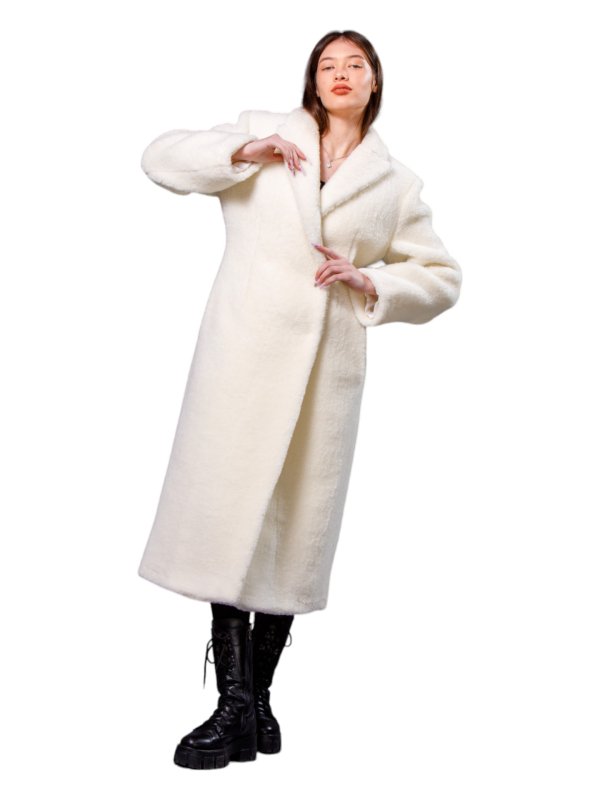 Жіноча еко шуба з штучного хутра та вовни 31-538