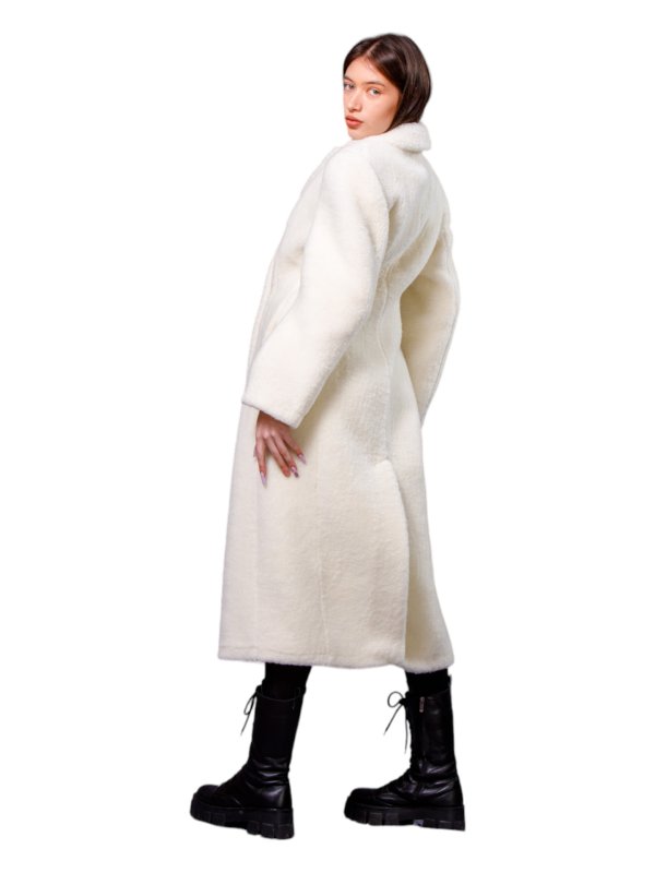 Жіноча еко шуба з штучного хутра та вовни 31-538