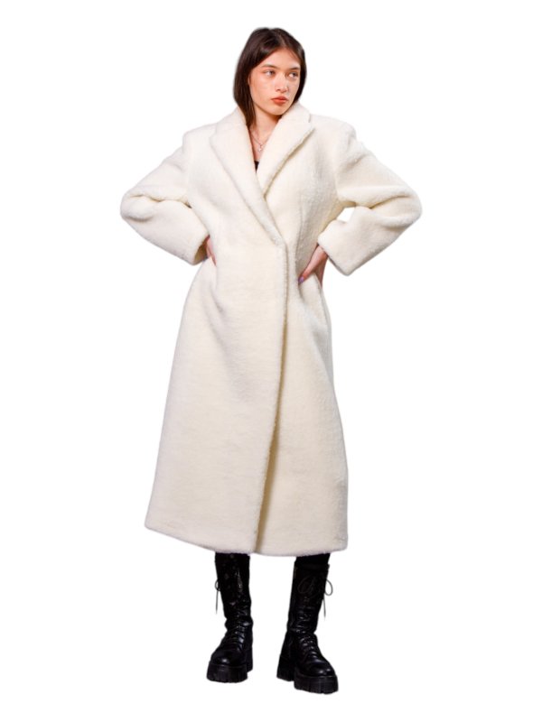 Жіноча еко шуба з штучного хутра та вовни 31-538