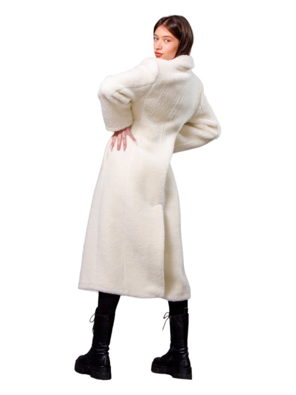 Жіноча еко шуба з штучного хутра та вовни 31-538