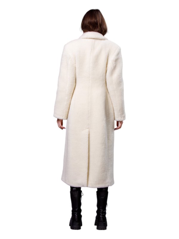 Жіноча еко шуба з штучного хутра та вовни 31-538