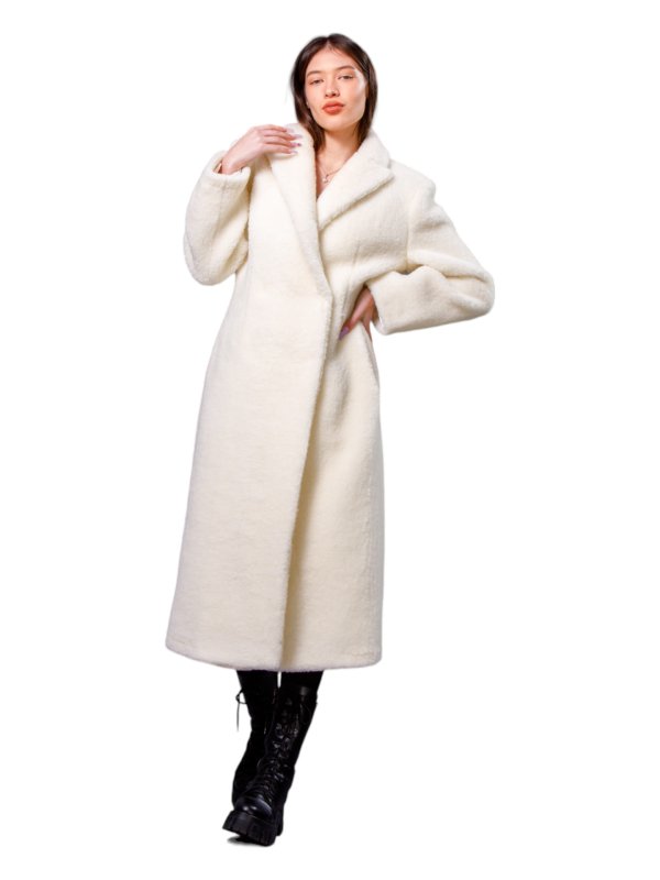 Жіноча еко шуба з штучного хутра та вовни 31-538