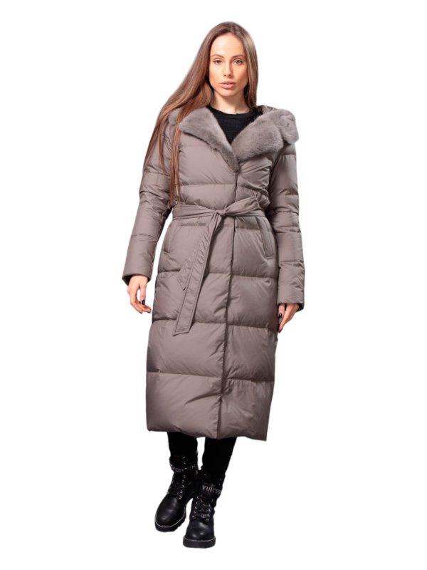 Жіночий зимовий пуховик з натуральним або штучним наповнювачем 36-1277