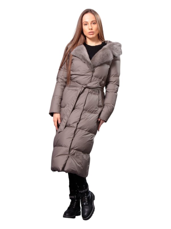 Жіночий зимовий пуховик з натуральним або штучним наповнювачем 36-1277