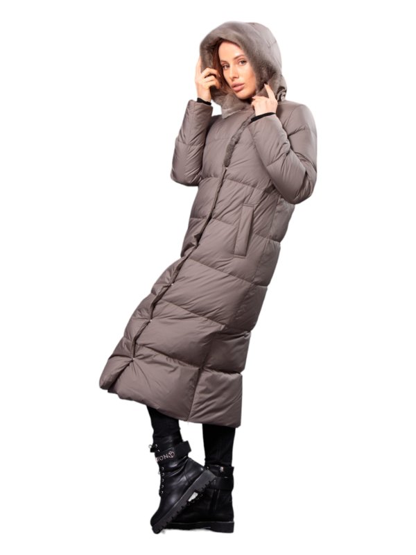 Жіночий зимовий пуховик з натуральним або штучним наповнювачем 36-1277
