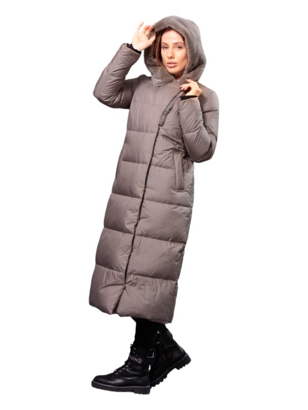 Жіночий зимовий пуховик з натуральним або штучним наповнювачем 36-1277