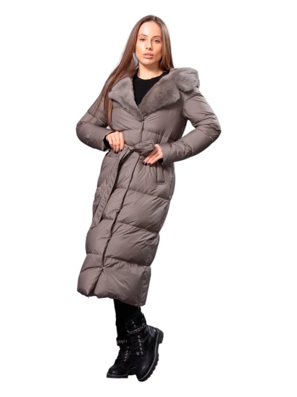 Жіночий зимовий пуховик з натуральним або штучним наповнювачем 36-1277