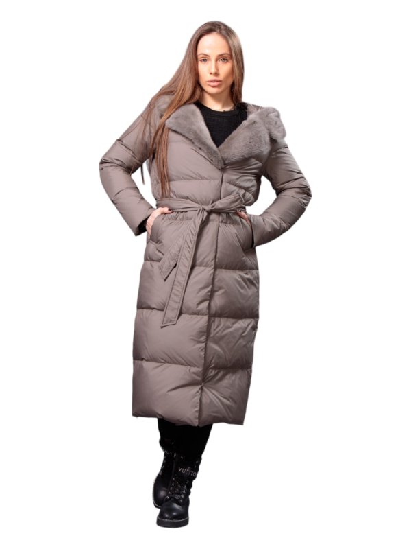 Жіночий зимовий пуховик з натуральним або штучним наповнювачем 36-1277