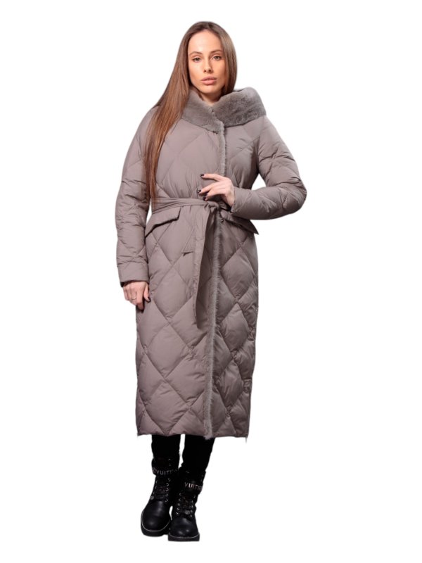Жіночий зимовий пуховик з натуральним або штучним наповнювачем 36-1289