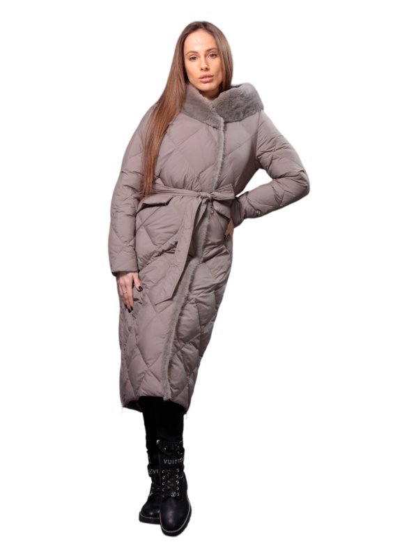 Жіночий зимовий пуховик з натуральним або штучним наповнювачем 36-1289
